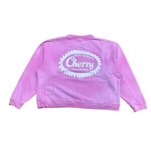 Cherry Los Angeles Logo Embroidered Printed Cotton Jersey Sweatshirt Large